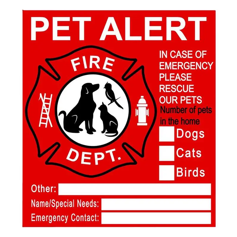 Save Our Pets Window Cling Pets Inside Fire Rescue Stickers UV Fade Resistant Alert Safety Fire Rescue Sticker Pet In House Sign