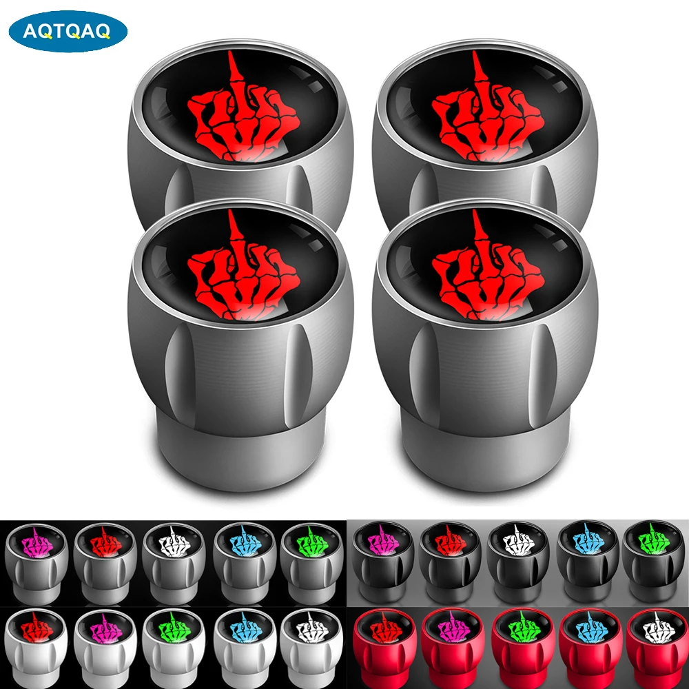 AQTQAQ 4Pcs/Set Tire Valve Caps, Premium Metal Rubber Seal Tire Valve Stem Caps, Dust Proof Covers Universal Fit for Cars, SUVs