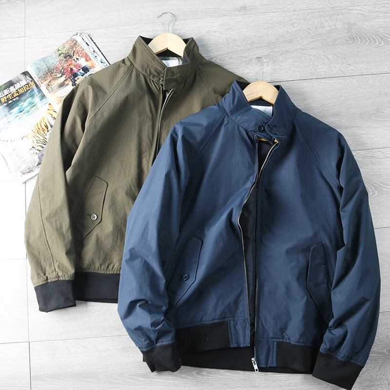 

Harrington Jaet Мужская осенняя повседневная нейлоновая ветровка с воротником-стойкой Jaet Matte Faion Urban Sle на молнии со стойкой