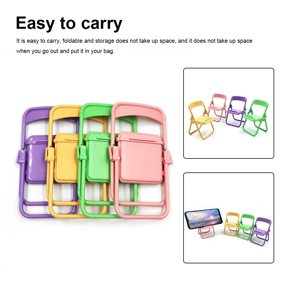 Portable Mini Universal Mobile Phone Holder Chair Stand Adjustable Foldable Shrink Bracket for Samsung Xiaomi Mount Stand