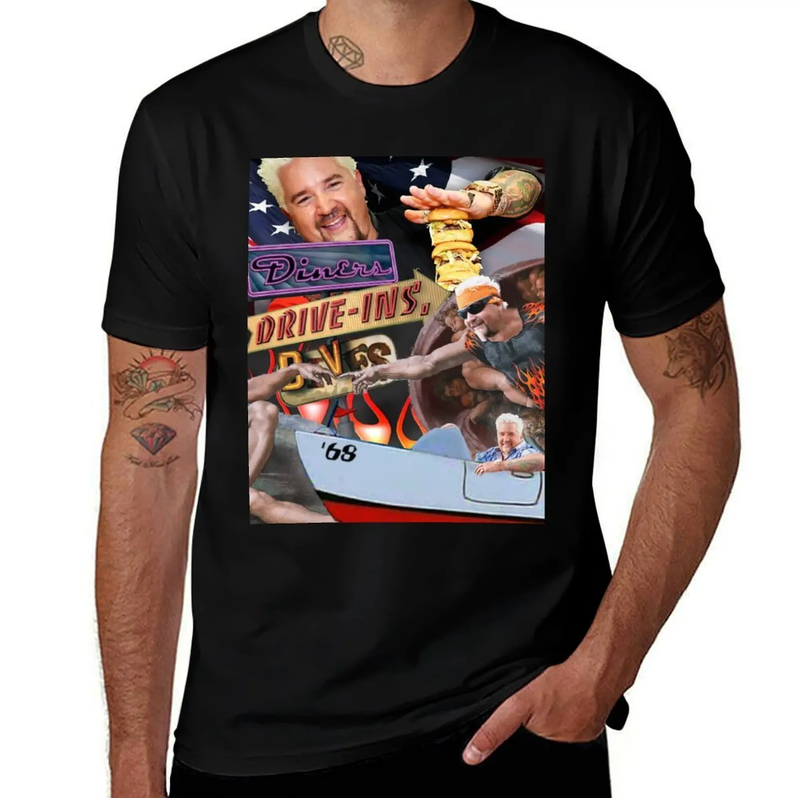 Guy Fieri Poster T-Shirt Lightweight Gym Training T-Shirt
