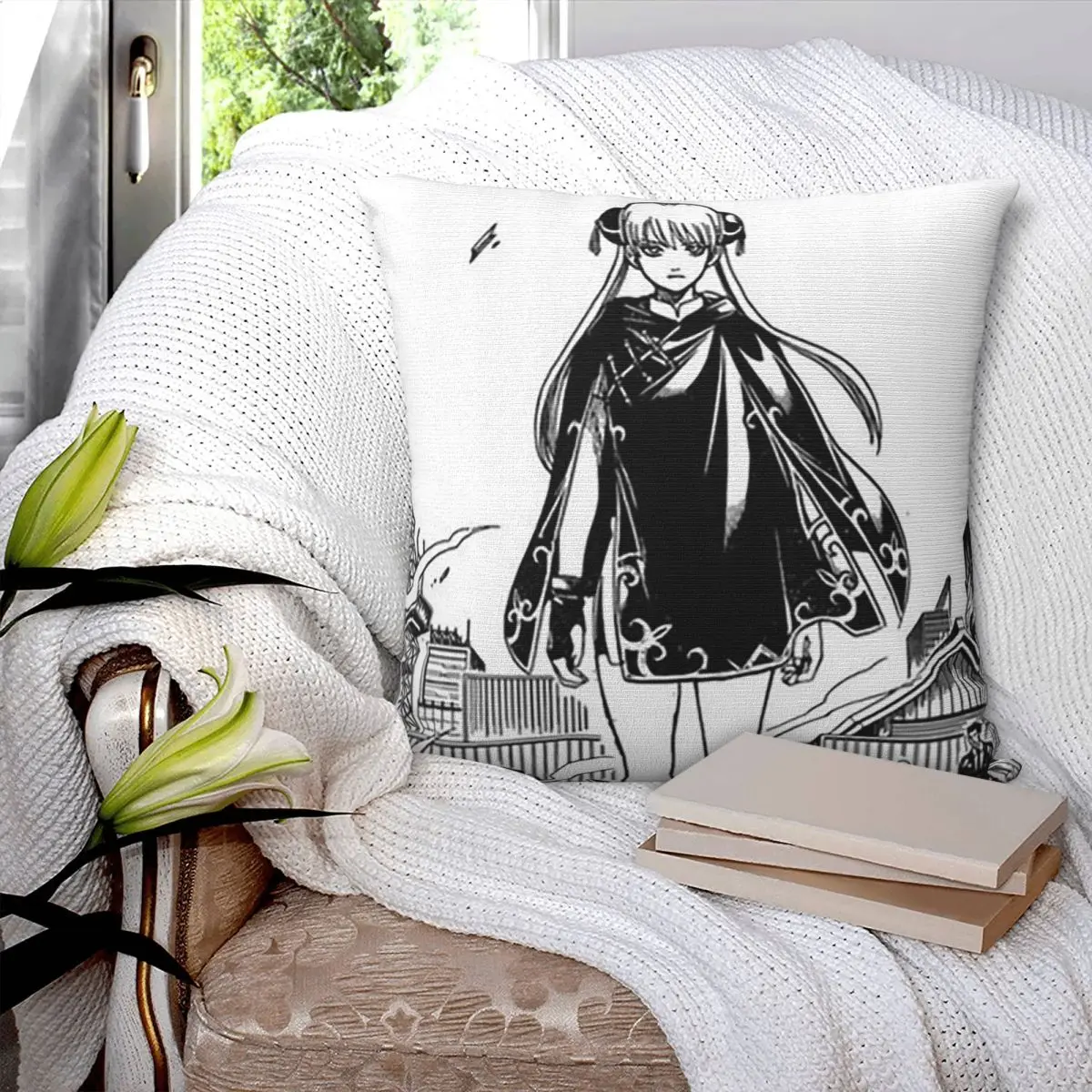 Anime Gintama Gintoki Square Pillowcase Cushion Cover Pillow Case Throw Pillow Cover for Home Bedroom Car