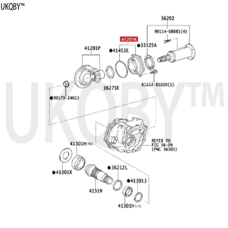 Bearing (used for the front driven small gear of the transfer case) 9036950002 3625042030