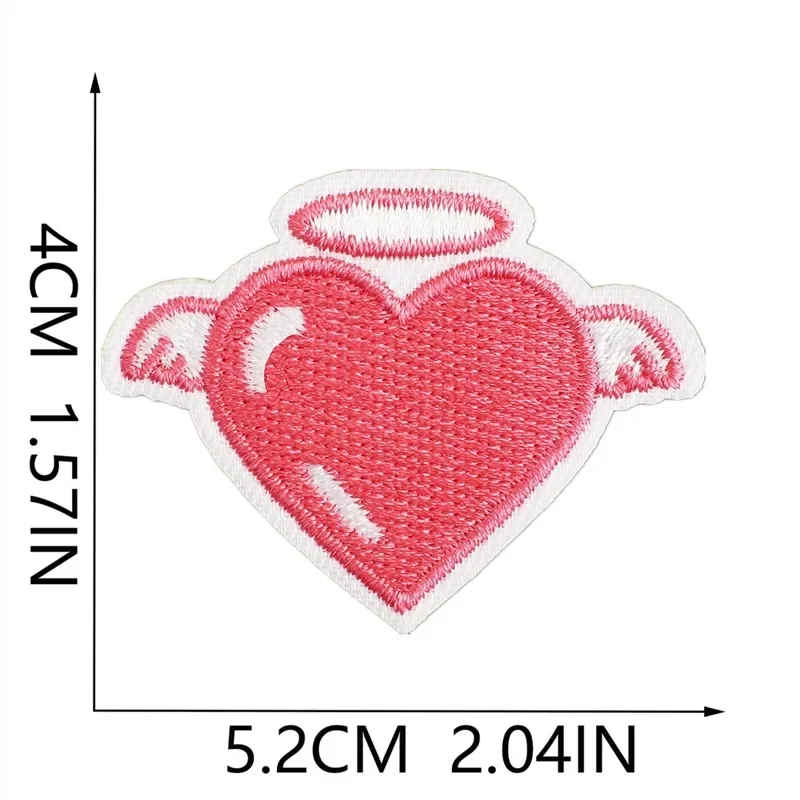 1Pcs Patch Stickers Iron On Patches for Clothing Sewing Valentine Lovers Embroidery Fusible Applique Badge Bag Decoration Stripe