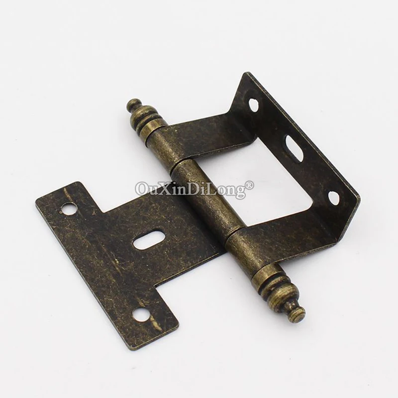 

Classic Retro 4PCS Antique Metal Furniture Hinges Cupboard Wardrobe Bookcase Cabinet Hinges Crown Head Bronze Hinges