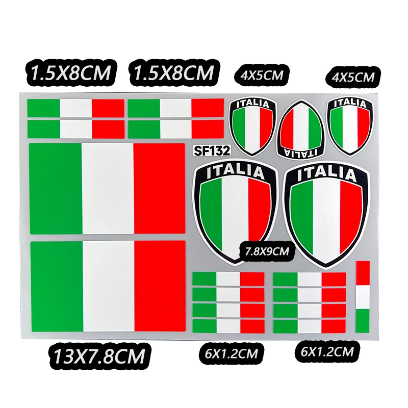 Pegatina de bandera nacional de ITALIA, calcomanía reflectante impermeable Universal para coche