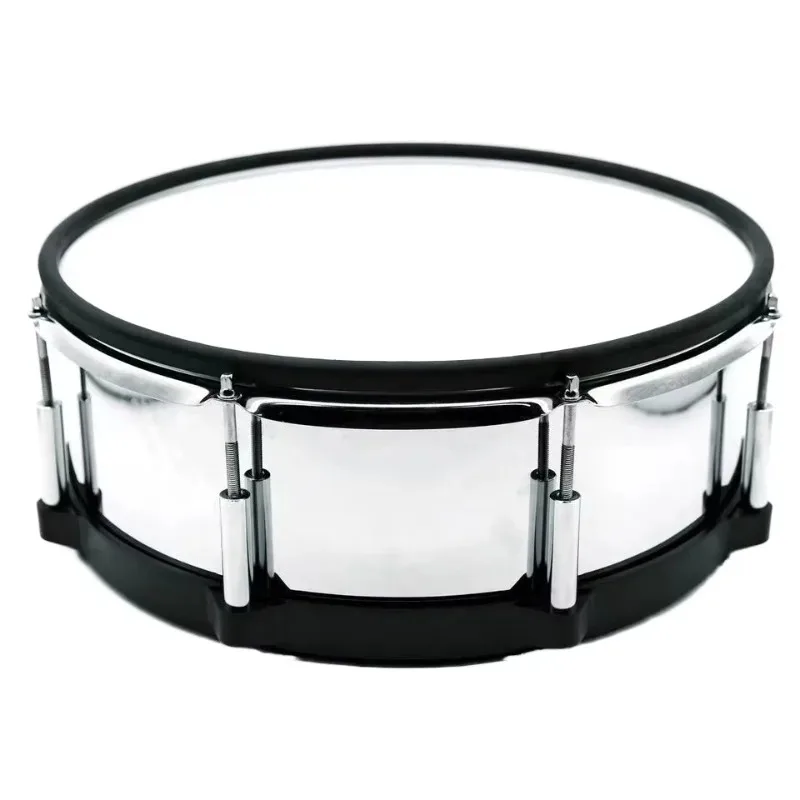 Steel Electronic Snare Drum Dual Trigger Sensors with Metal Shell for 10-12-14 Inch Electronic Drum Instrument Use