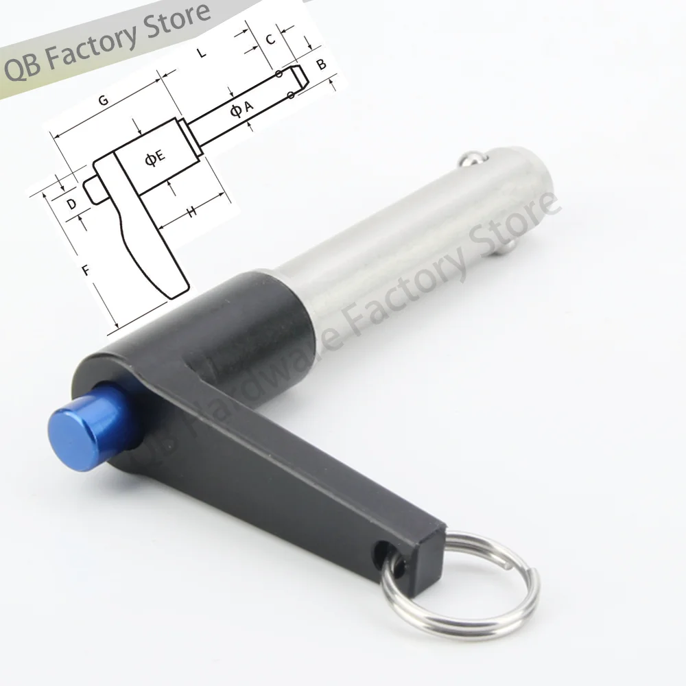 Factory Outlet QB118 L-Handle Ball Lock Pin Push Pin Quick Release Pin Dia 5/6/8/10/16/20mm