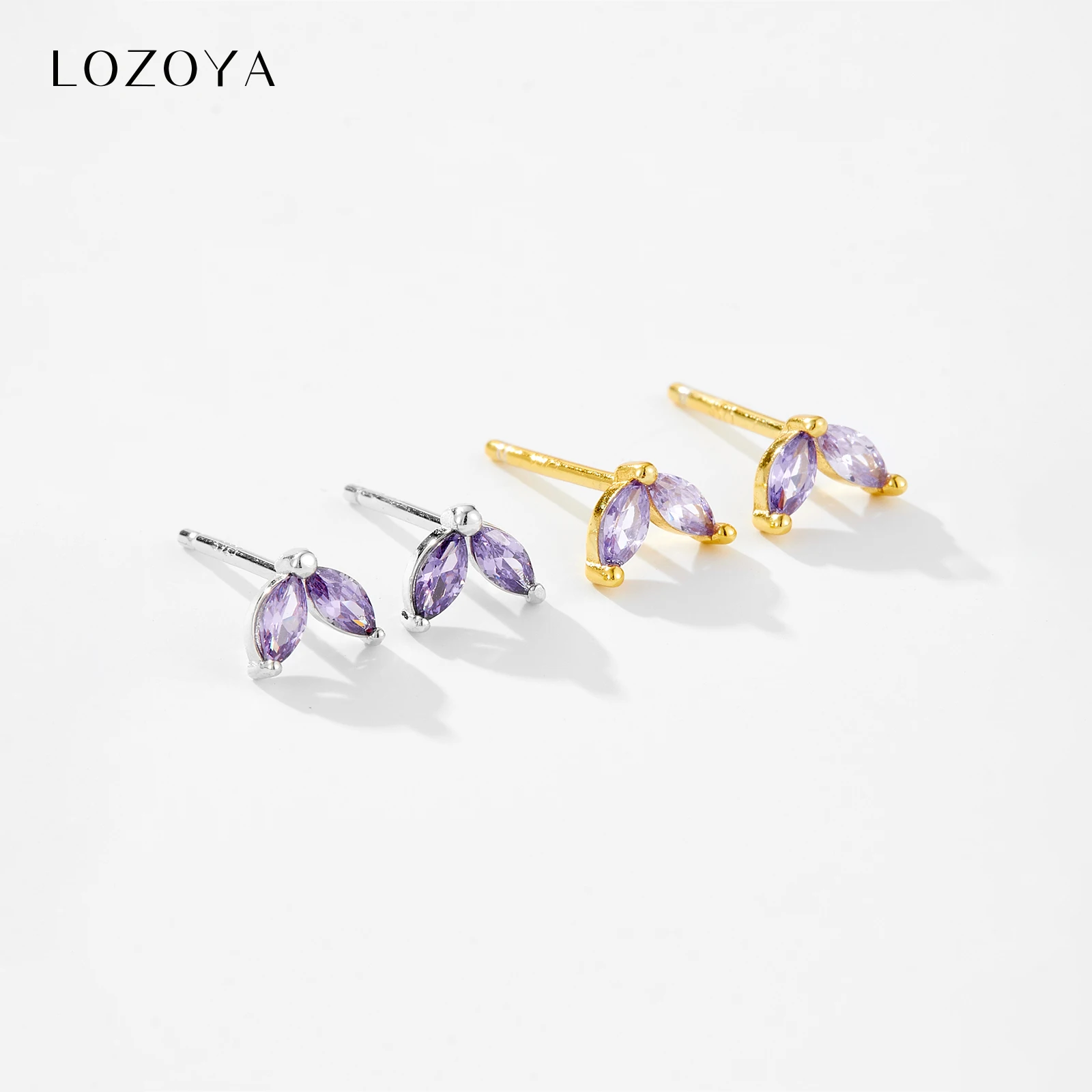 

Серьги-гвоздики LOZOYA из стерлингового серебра 925 пробы с радужными цирконами в форме маркизы, 2026, роскошные модные ювелирные изделия, подарок