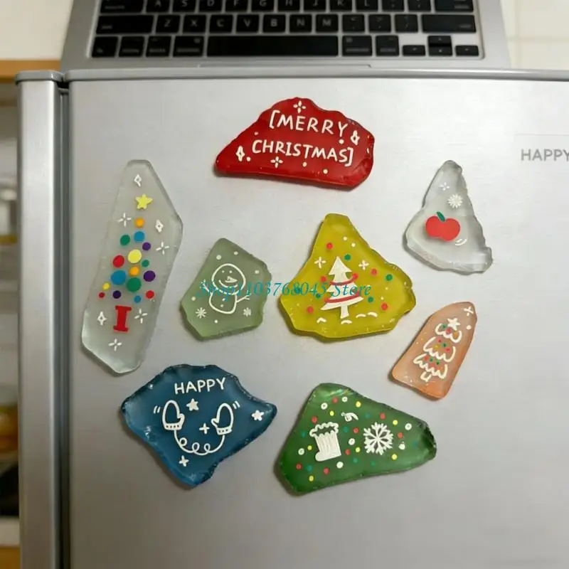 R53F 15 Piece Creative Sea Glass Fridge Magnets Assorted Color Sticker For Refrigerator Office Blackboard