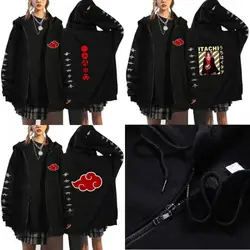 Naruto Cardigan da uomo felpa con cappuccio Uchiha Itachi Anime uomo donna Streetwear Harajuku Akatsuki felpe con cappuccio felpa vestiti