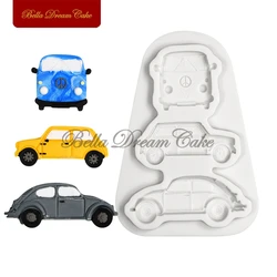 3D Mini Car Design Silicone Mold Chocolate Fondant Cupcake Mould DIY Sugarcraft Clay Resin Model Cake Decorating Tools Bakeware