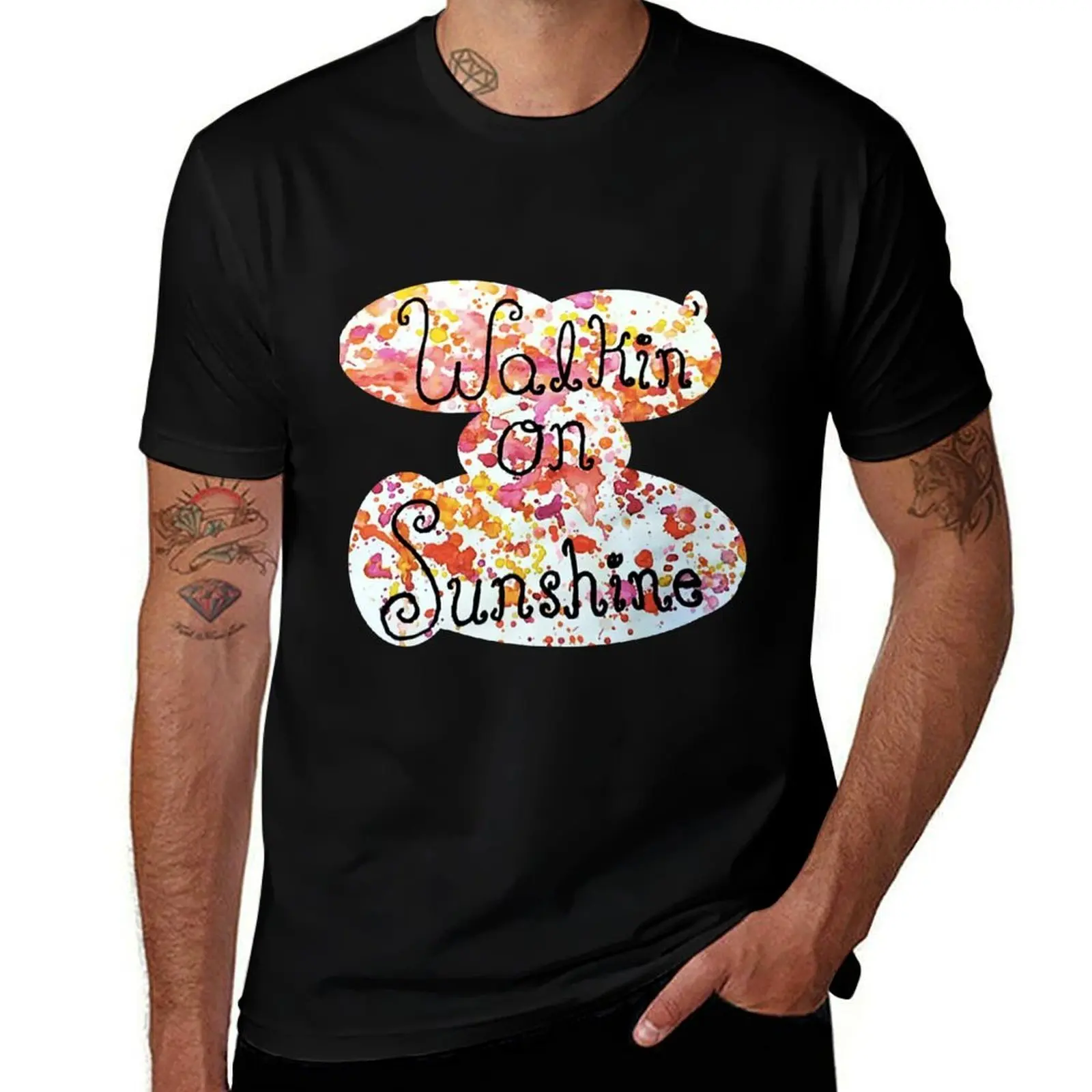 Walkin' On Sunshine T-Shirt Large Size Casual Tee Shirt T-Shirt