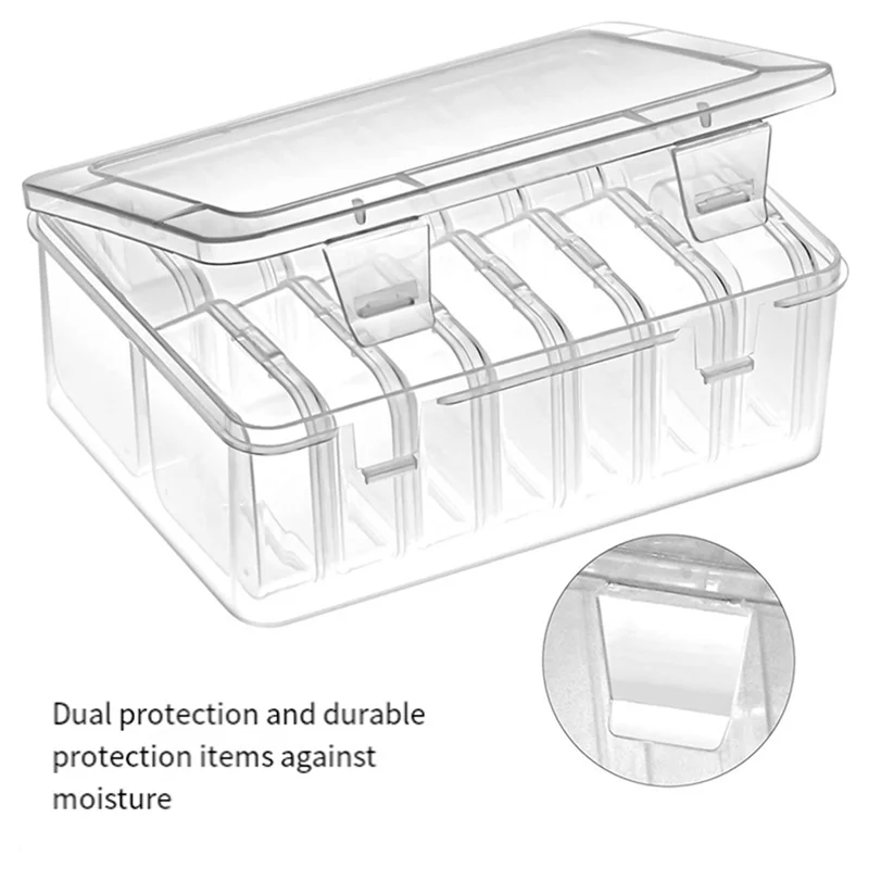 ABLL-15 個小さな透明 PP ビーズ保存容器とオーガナイザー透明ボックスジュエリー用のヒンジ付き蓋付き耐久性