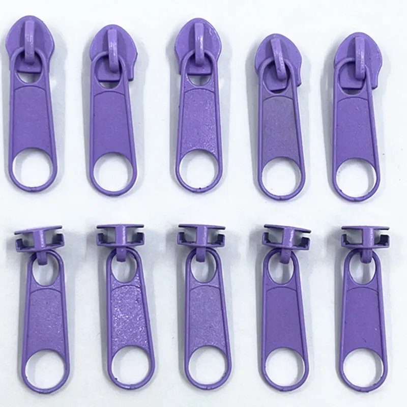 5# Nylon Zipper Puller Sofa Mattress Tent Luggage Long Board No Lock Slider 50Pcs