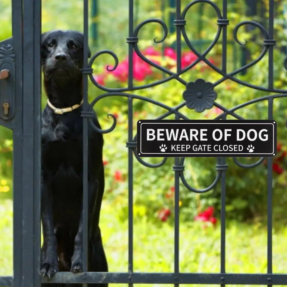 

Beware of Dog Sign Keep Gate Closed Sign Durable Aluminum Beware of Dog Sign for Home Outdoor Paw Print Design Keep Gate Closed