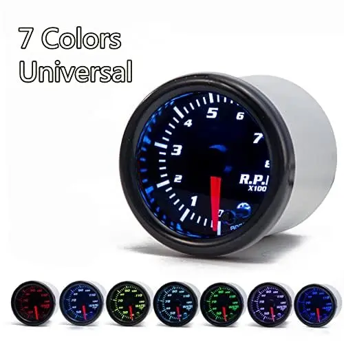 

Universal 2 Inch 52mm Tachometer Tach Rpm Gauge Digital 7 Color LED Display Car Meter