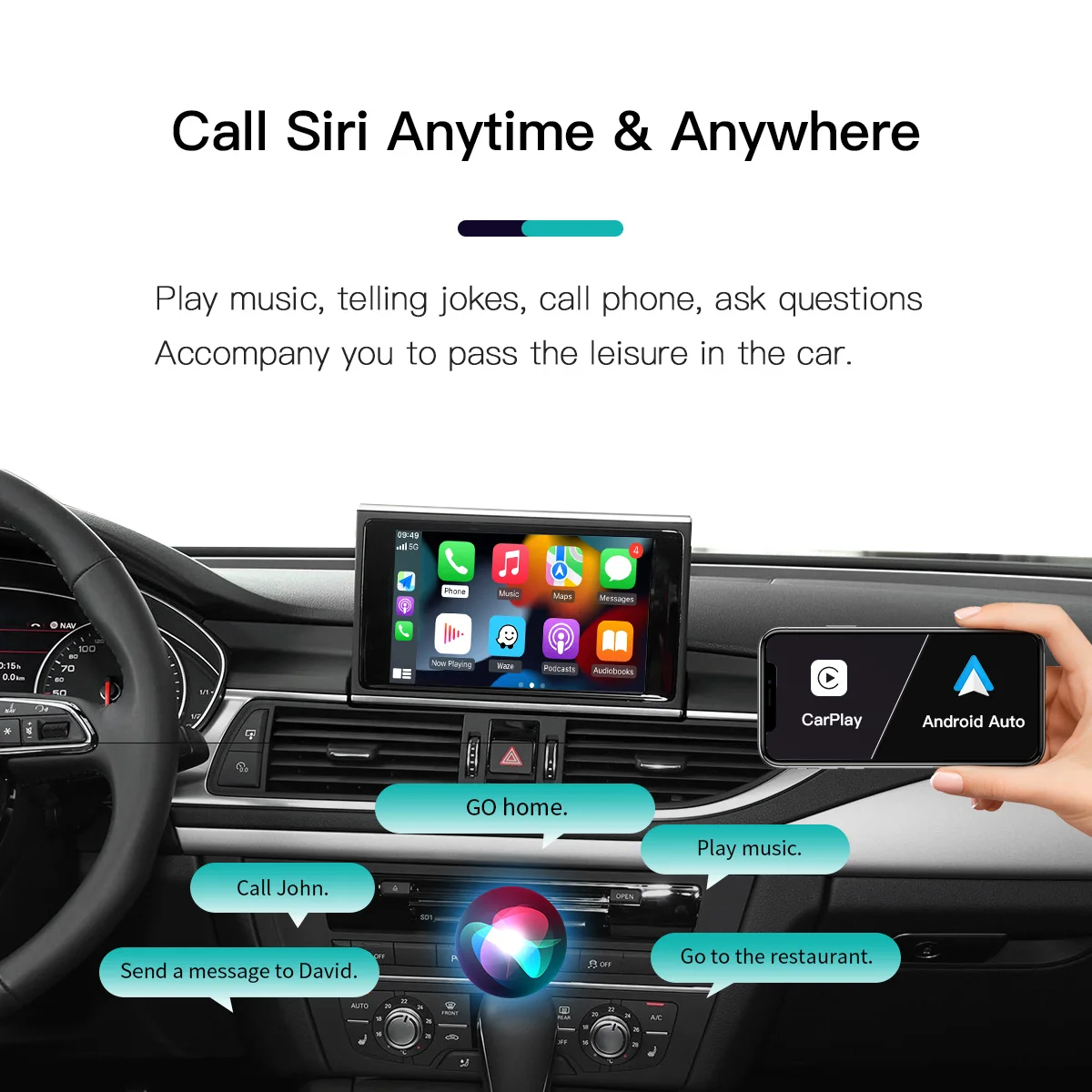 Autoabc 3G MMI A4 A5 Q5 A6 A7 Rear View Camera Interface Carplay Android Auto A4 B8 Carplay
