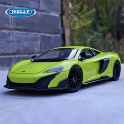 WELLY 1:24 McLaren 675LT Alloy Sports Car Model Diecast Metal Racing Vehicles Car Model High Simulation Collection Kids Toy Gift
