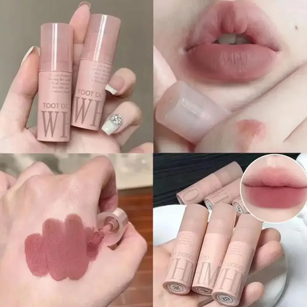 Heallor Toot Dodo Balsamo per labbra Nebbia Velluto Smalto per labbra Leggero opaco come rossetto Tazza rossa Labbro Longlasti Nebbia Bocca Aria antiaderente Wa