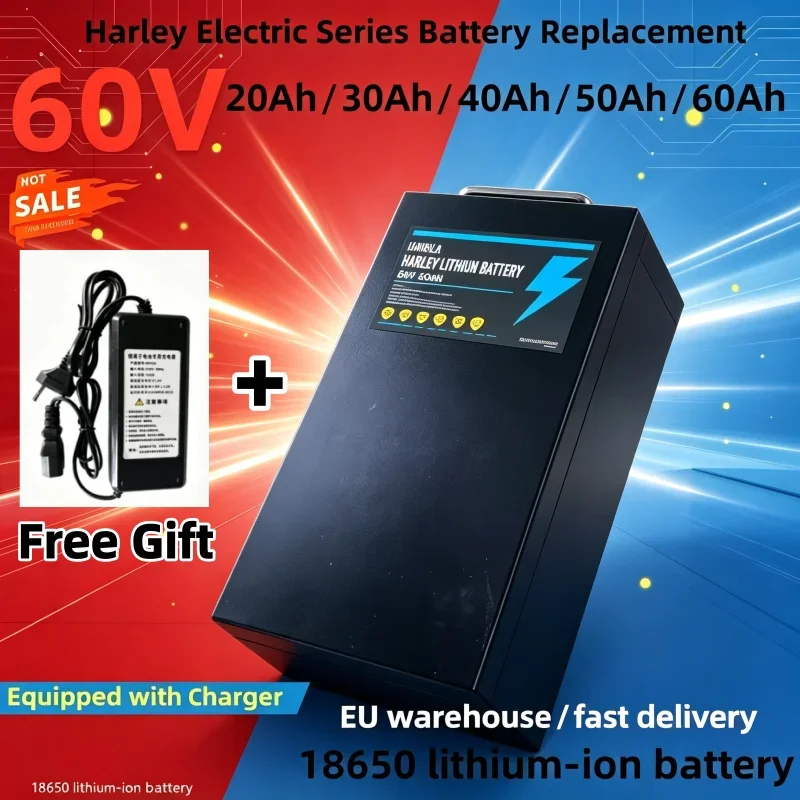 60V 20AH-60AH Lithium-Batterie für Citycoco-Roller, perfekte Passform, integriertes BMS, wasserdicht, 10 Stunden lange Akkulaufzeit, kostenloses Ladegerät, schneller DHL-Versand