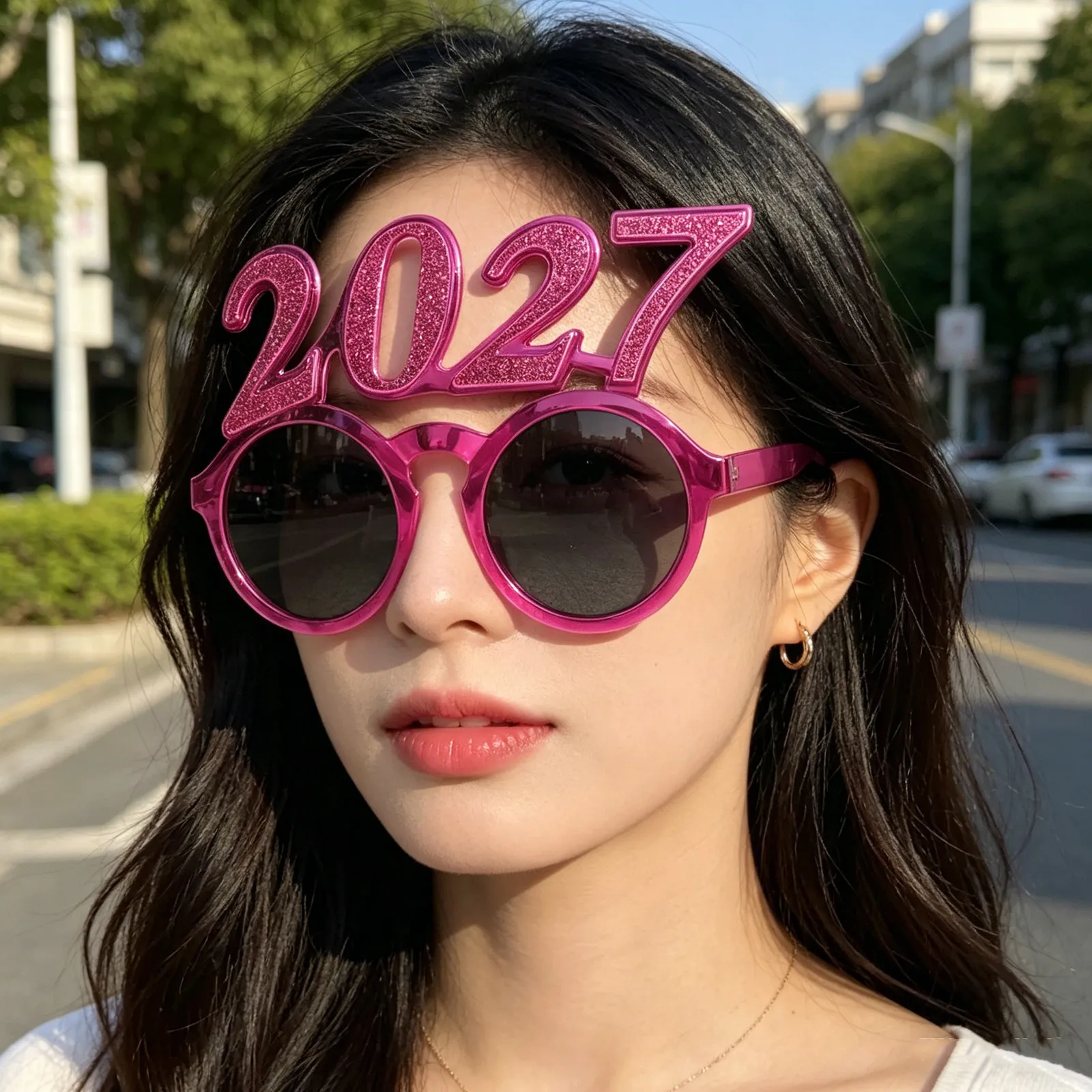 4pcs Colorful 2027 Number Glasses 2027 Happy New Year Eyeglasses Photo Props 2027 Party Eyewear Party Glasses Cosplay Props