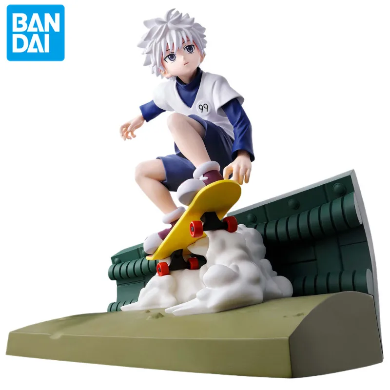 Bandai Echte Anime Hunter Hunter Killua Gedenkwaardige Saga PVC 14 cm Figuur Ornamenten Scène Karakters Model Speelgoed Gift Collectie