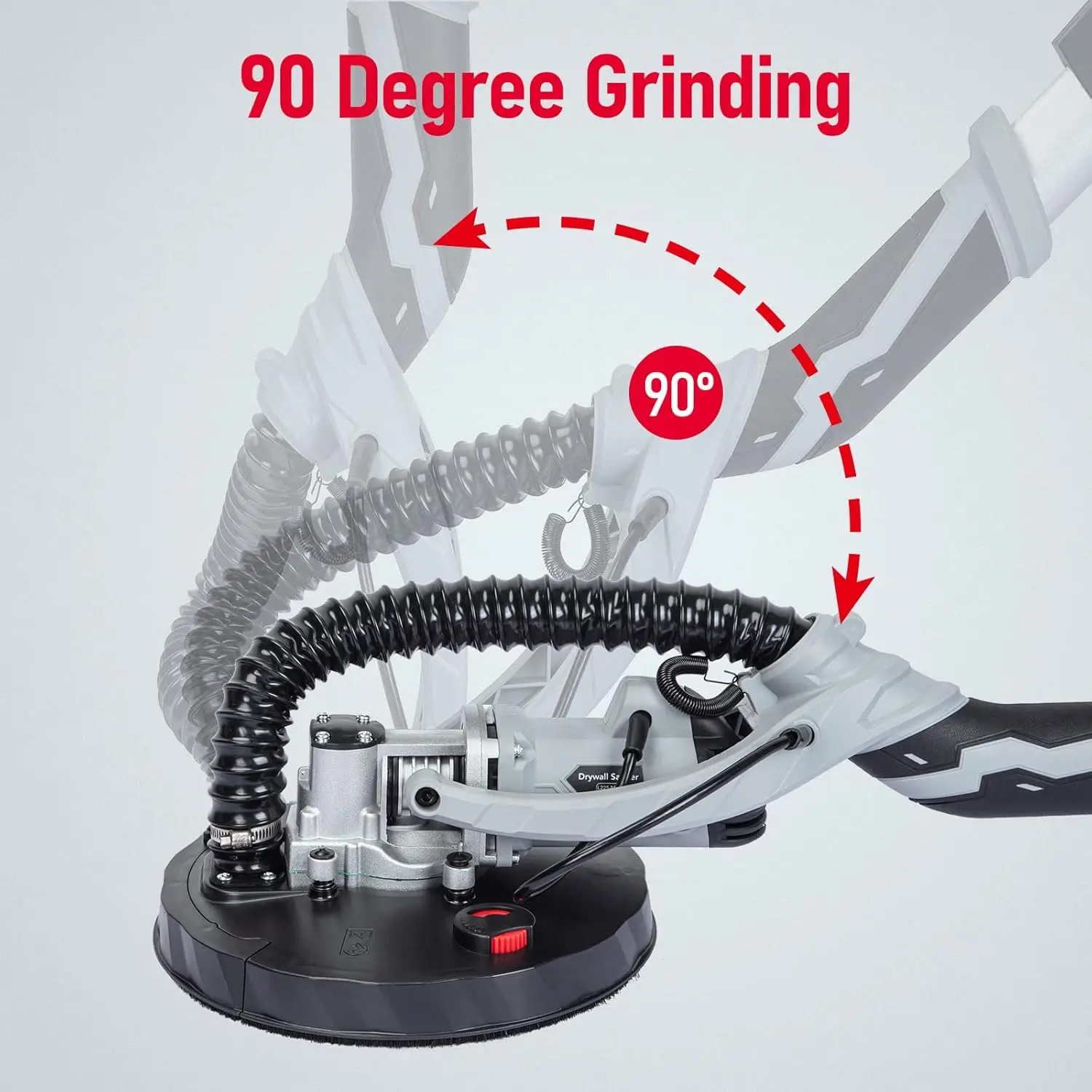 710W Drywall Sander Variable Speed 800-1800RPM With LED Light Extendable Foldable Handle 6 Sanding Discs & Dust Hose