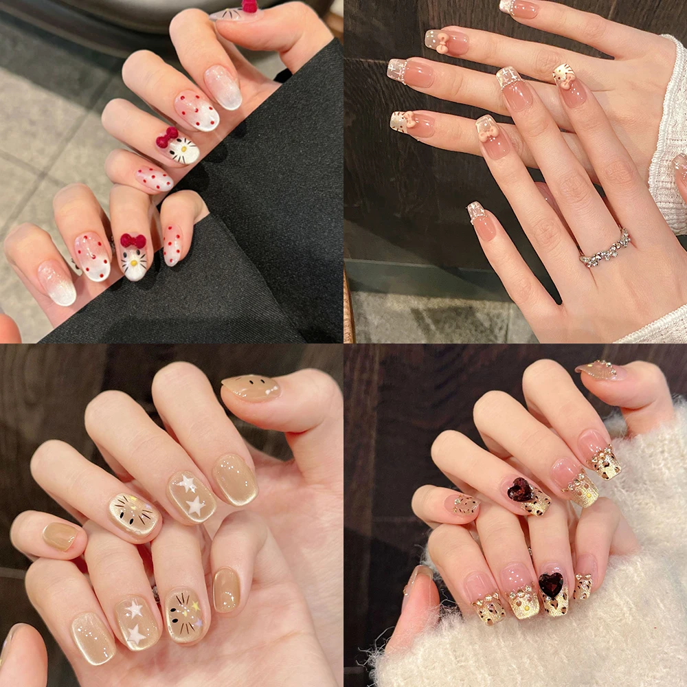 

Блестящий кристалл Hello Kitty, дизайн ногтей, великолепный маникюр, ювелирные изделия, украшение для ногтей, аксессуары для доспехов, изысканный подарок с кошачьими глазами