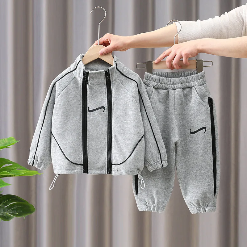 Boys Coat +Pants Kids Sets Tracksuit 2PCS/Set 2023 Graceful Spring Autumn Cotton Outfits Jogging Suit Children Clothing