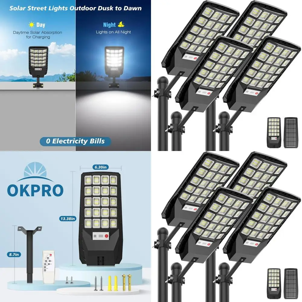 

Уличные водонепроницаемые светодиодные фонари, 4 шт., 6500K, с датчиком движения, от заката до рассвета, совместимы с пультом ДУ