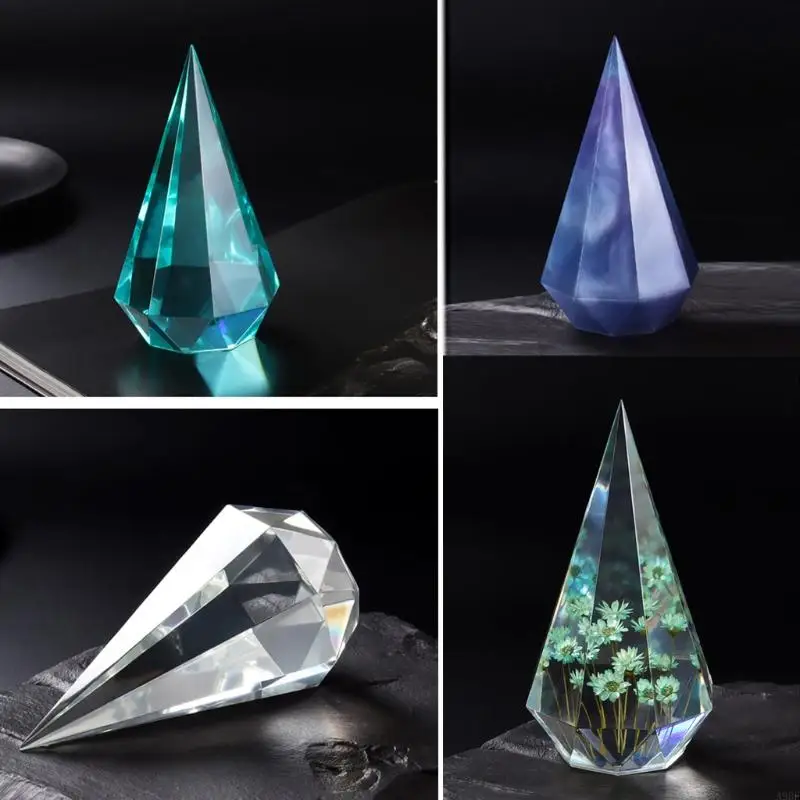 

A9BF Diamond Cone Epoxy Resin Mold Home Decorations Silicone Mould DIY Crafts Jewelry Ornaments Casting Mold