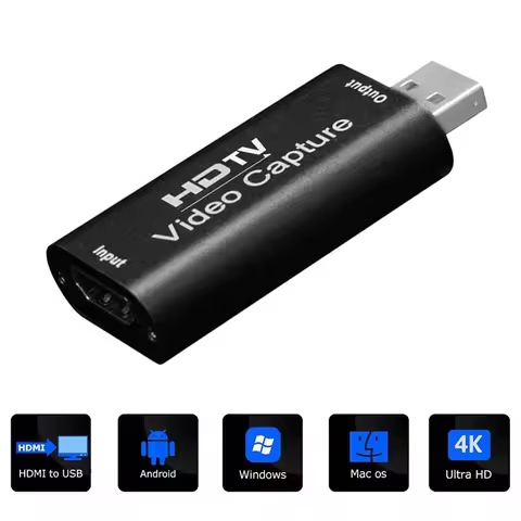 4K USB 2.0 Video Capture Card 1080P USB to HDTV Game Grabber Box For TV Box DVD Camera Recording Placa De Video Live Streaming