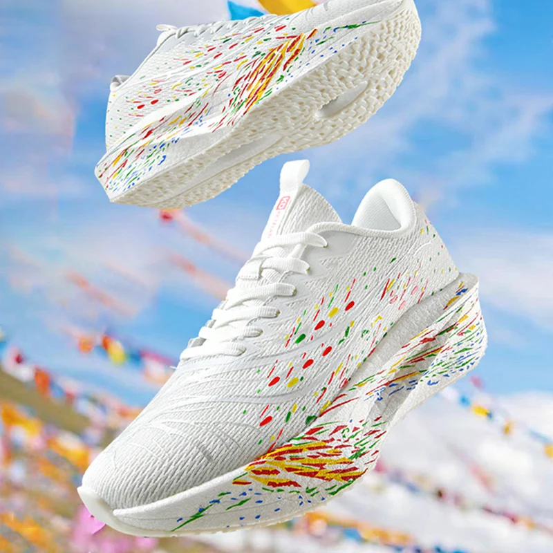 Men Women speed running shoes four season breathable thick-sole shock-absorbing casual sports shoes couple light racing sneakers