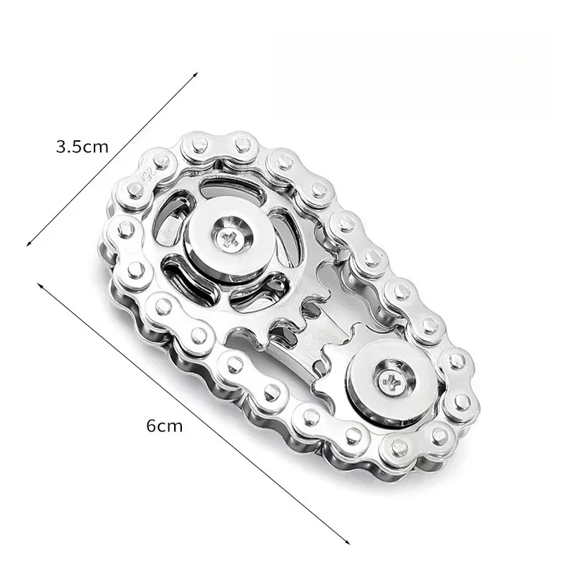 Chaîne d'engrenage en métal, rouleau Fidget EDC, jouet anti-Stress, Spinner à main rotatif, soulagement de l'anxiété, liaison, volant d'inertie, gyroscope pour enfants et adultes