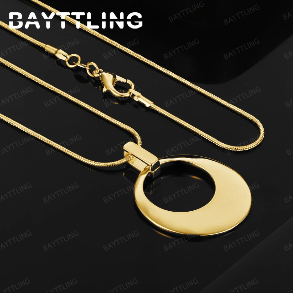 

Стерлингового Серебра 925 пробы, золото 18 карат, 16-30 дюймов, нежный круглый кулон с луной, ожерелье, свадебные аксессуары, подарок для вечеринки