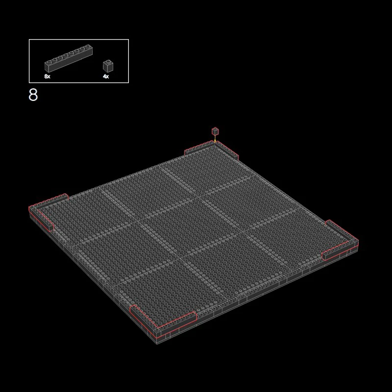 Pixel Art Malerei Weiß Fotorahmen Set Ziegel 4/3 16x16 Grundplatten Bausteine MOC Teile Spielzeug Kompatibel 31202/31204/65803 – Detail 9