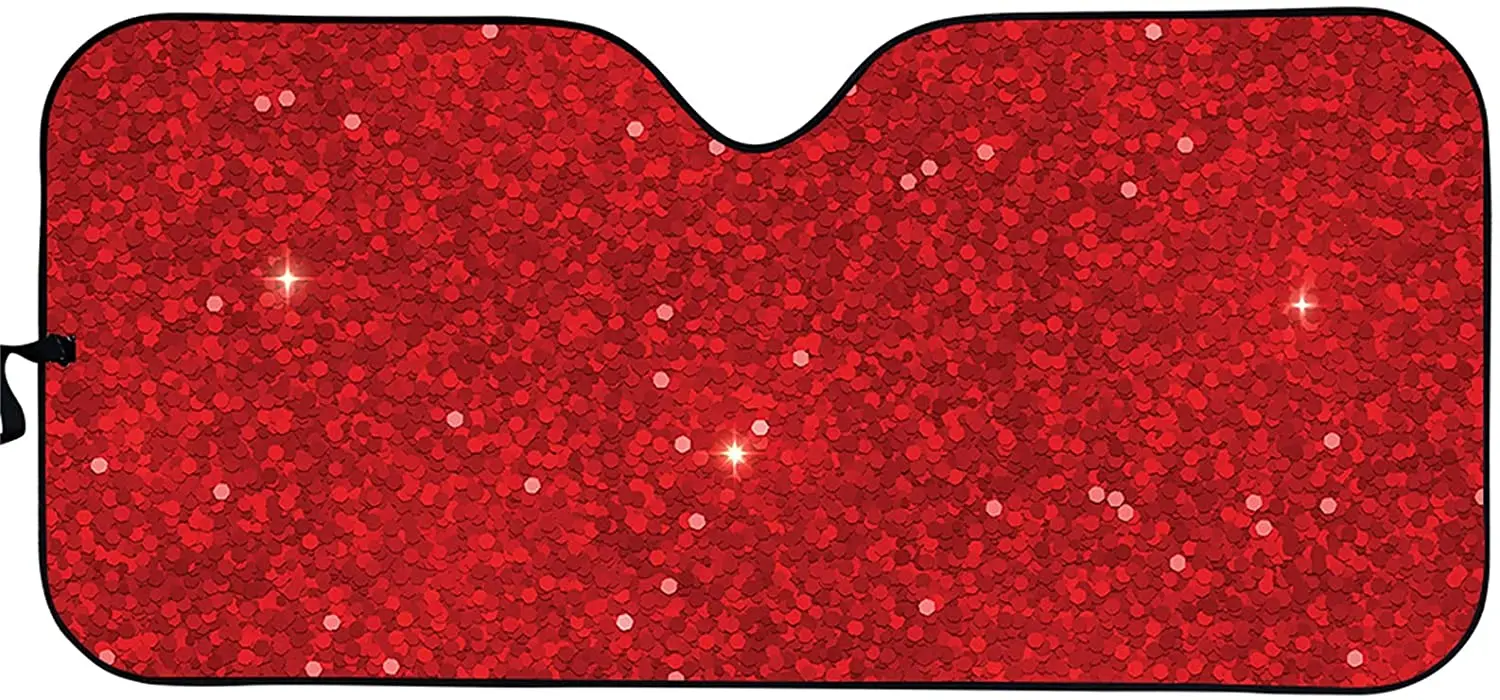 

Yiekeluo красная шикарная раскладная Автомобильная Солнцезащитная накладка на переднее окно, солнцезащитный козырек, тепловая защита, отражающая Крышка для большинства седанов, фургонов, грузовиков, внедорожников