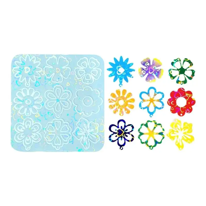 

A52E Silicone Holographical Resin Mold Craft Sparkling Epoxy Earrings Pendants And Home Decorations