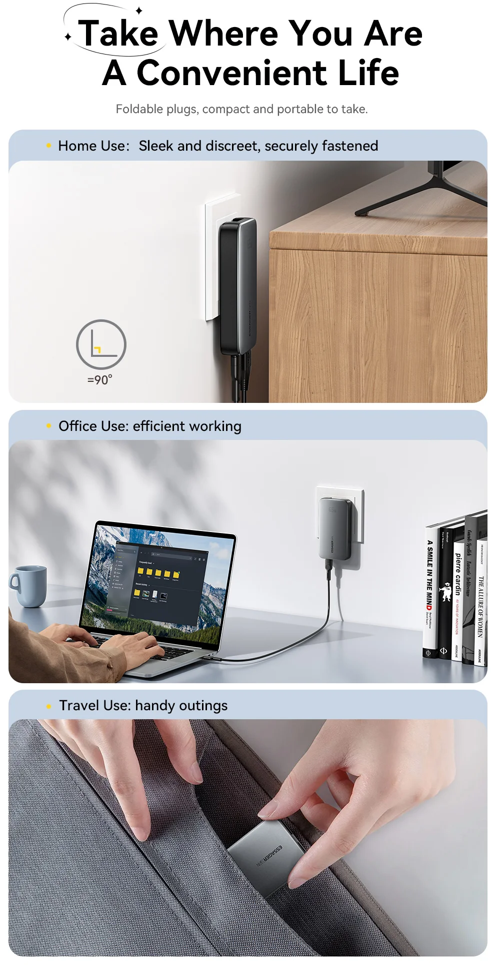 Essager 65W GaN Charger USB Type C Quick Charge 3.0 Fast Charger for iPhone 15 14 Xiaomi Samsung ipad Macbook Tablet PD Charger