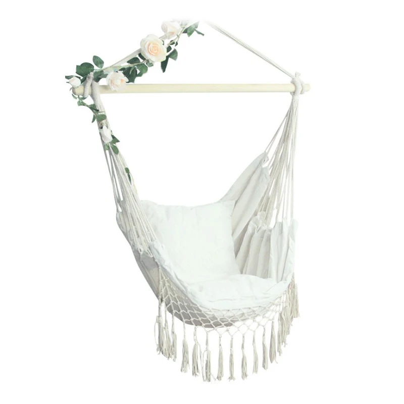 

ins Home Bedroom Balcony Leisure Swing Hanging Chair Student Dormitory Hanging Basket Fringed Cradle Chair Single Hammock