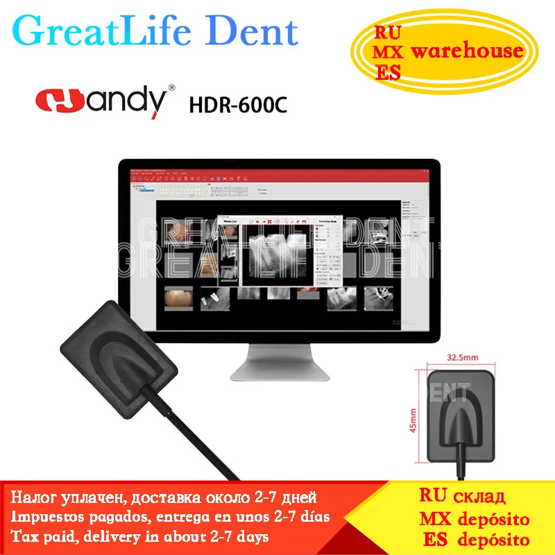 USA Mexico RU EU In Stock GreatLife Waterproof Nanopix Rvg Imaging System Digital AED APS CMOS IP68 Dental Sensor XRay Rvg Image