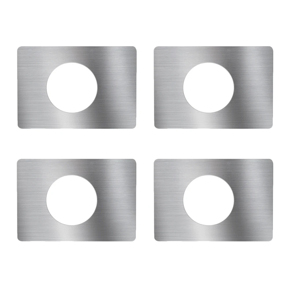 

4Pcs Ball Repair Plate Silver Stainless Steel Reinforcement Kit Strike Plates Cover Scratches Door Knob Fillers Door Locks