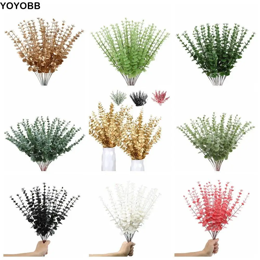 

10Pcs/set Multipurpose Plastic Artificial Eucalyptus Leaf Simulation Do Not Fade Fake Eucalyptus Plants Eucalyptus Garden