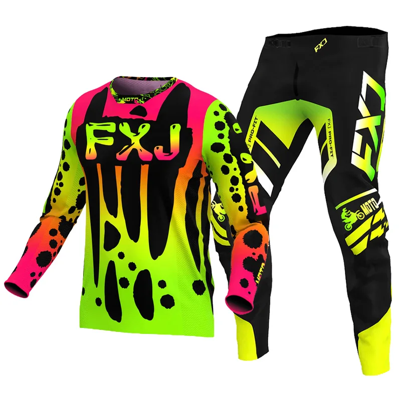 

Motocross Jersey Pant white Mens Women pink black Combo racing suit Off-road MX DH BMX ATV MTB Enduro Motorcycle mountain