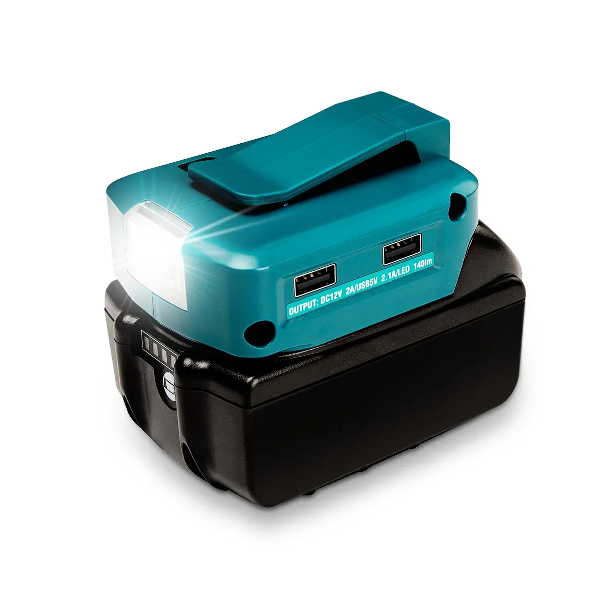 Adaptador de Bateria Led Trabalhando Luz Conversor Usb Duplo com Lâmpada Led para Makita Bateria Li-on Bl1830 Bl1430 14.4v 18v