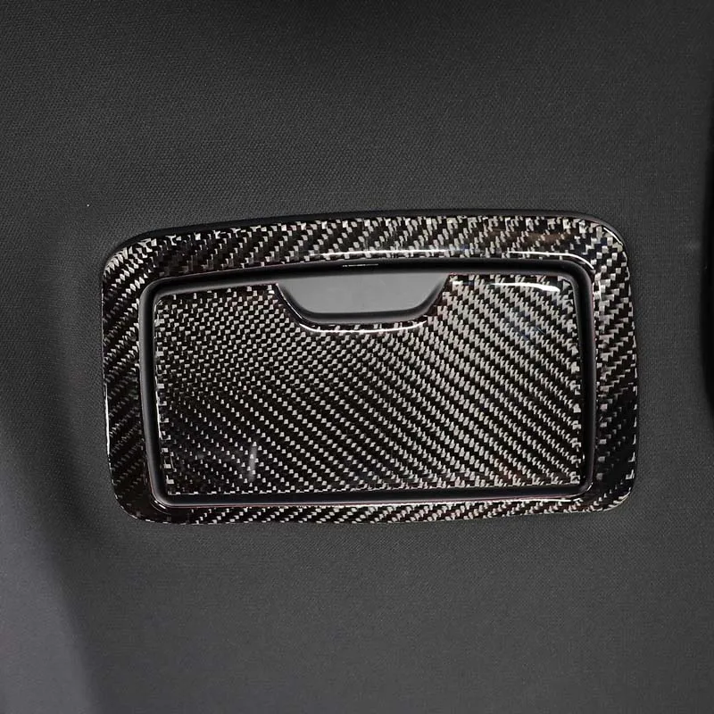 For BMW 5 Series G30 G38 2018-22 Car Styling Carbon Fiber Car Interior Rear Vanity Mirror Frame Decorative Stickers Accessories