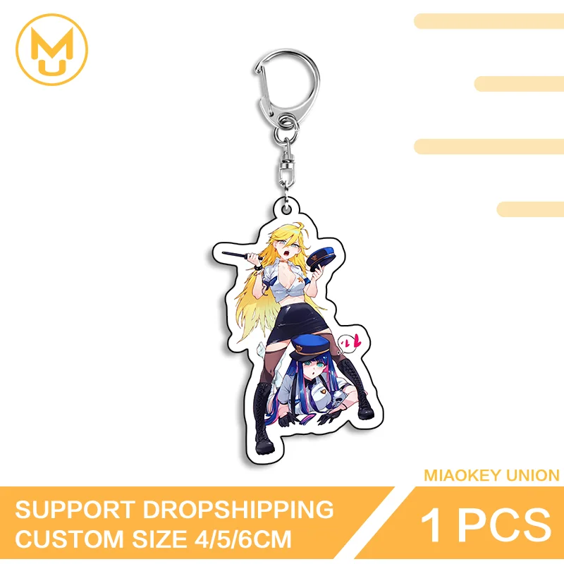 Panty Stocking Charming Double Sided Acrylic Keyring Interesting Innovative Popular Lightweight Simplicity Key Ring Accessory