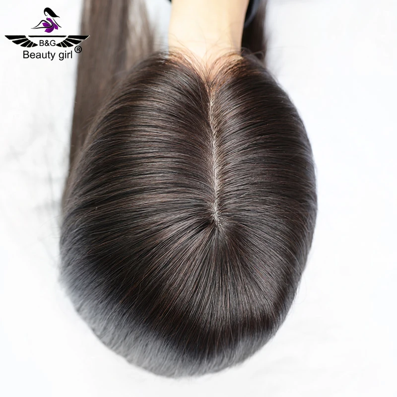 

Thinning Hair Flat Natural Hairline Low Density Tape Or Clip On Chinese Silk Base Womans Human Hair Toppers