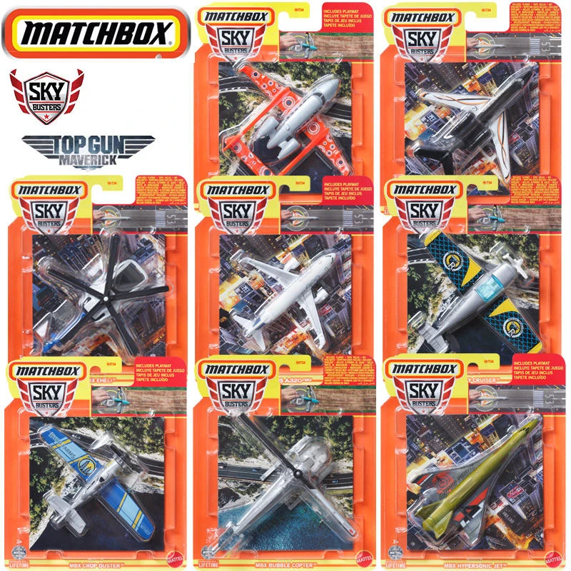 Original Matchobox Sky Buster Cruiser Crop Duster Airbus Bubble Copter Hypersonic Twin Boom Helicopter Toys for Boys Plane Model